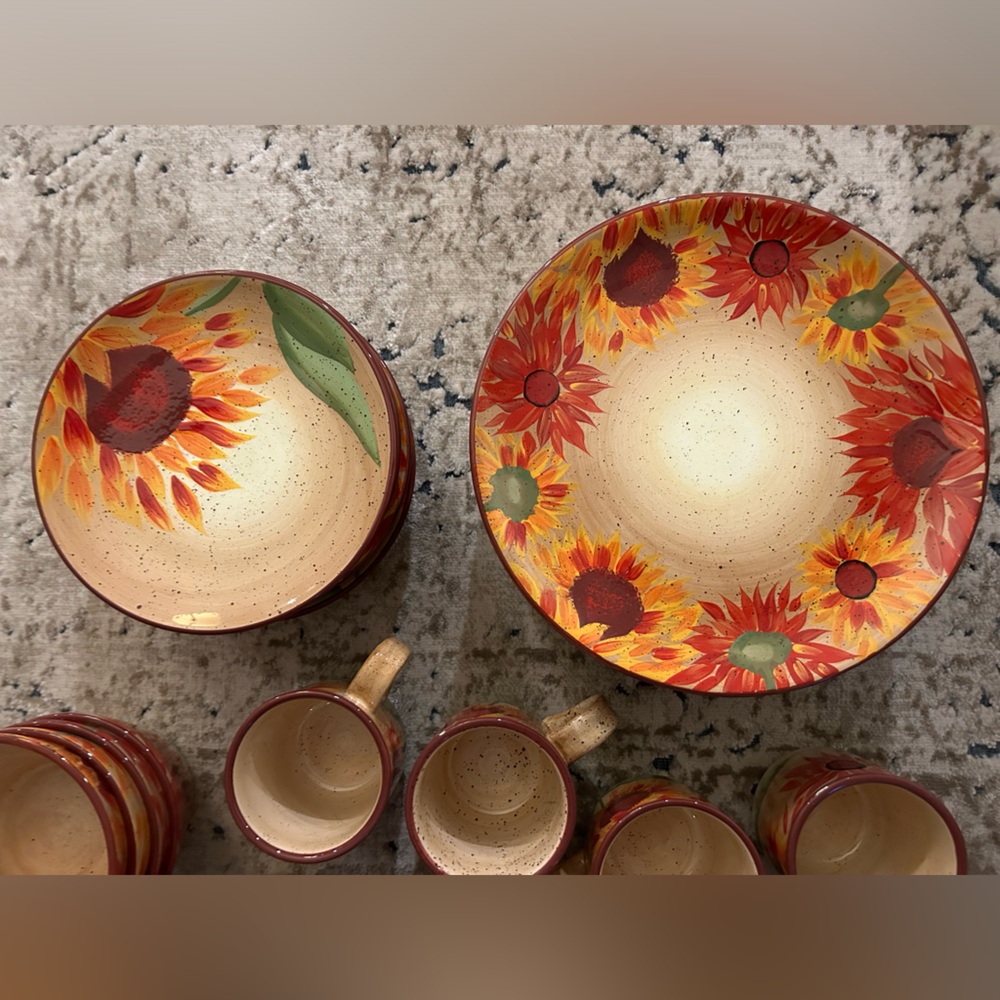 Pfaltzgraff Evening Sun Dish Set- Sunflower Set